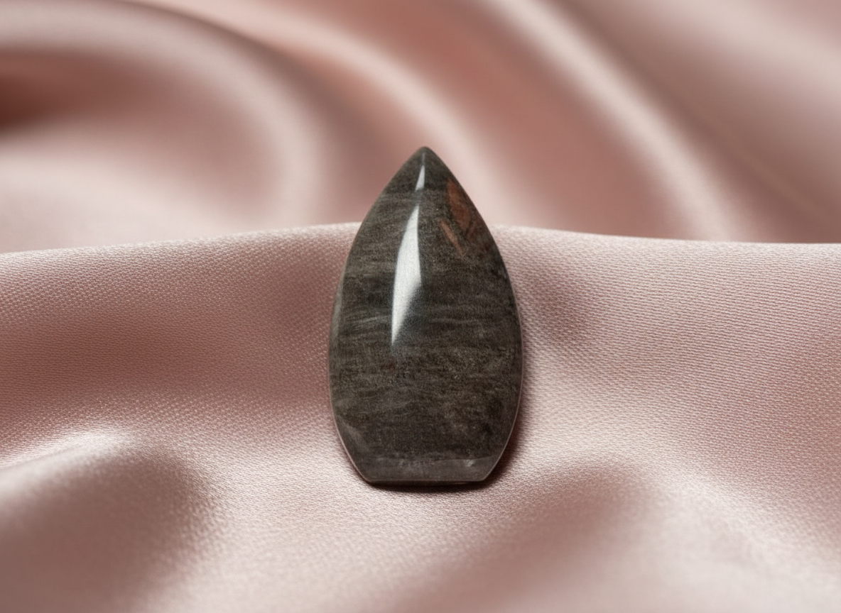 Серебристый обсидиан — свеча — миниатюра 3