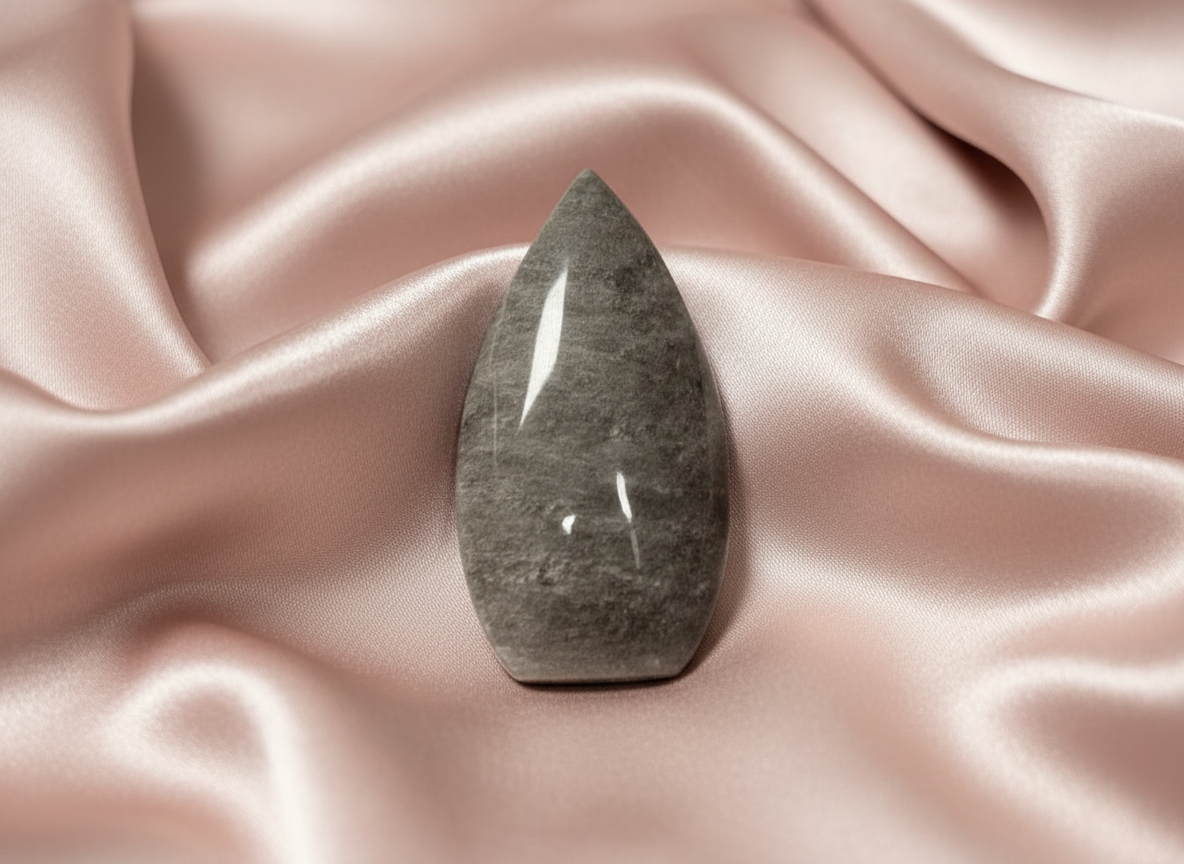 Серебристый обсидиан — свеча — миниатюра 2